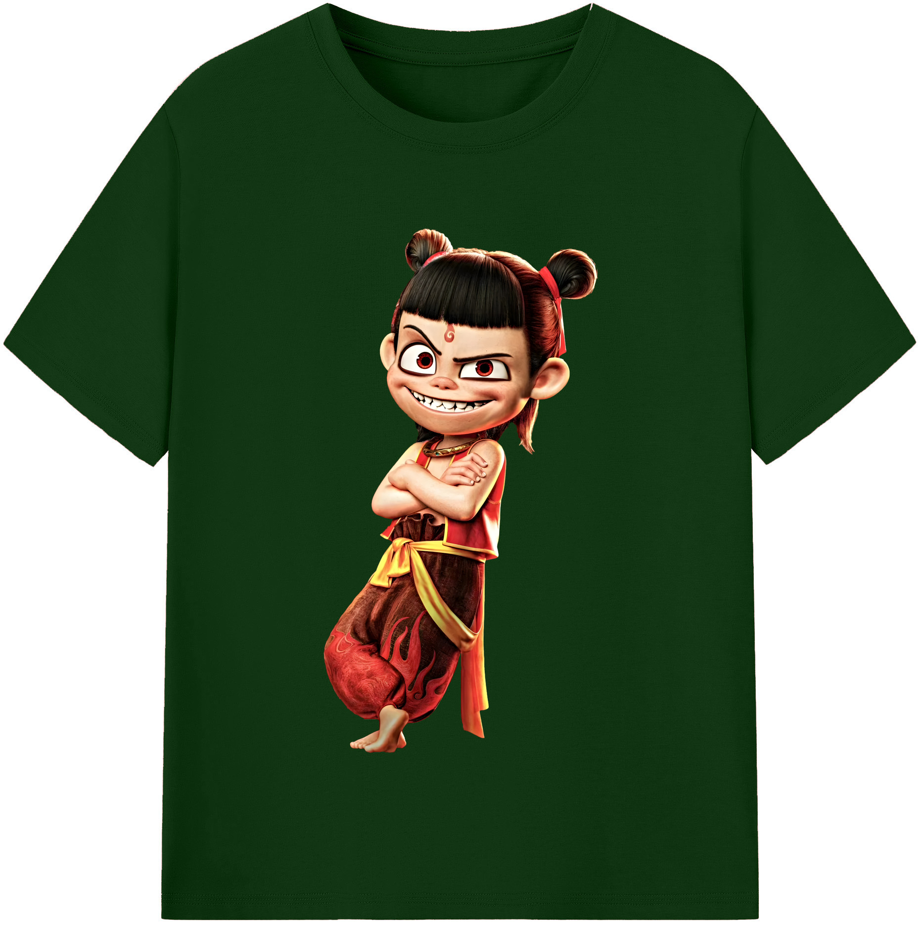 （画像用） Ne Zha 2 ナタ 魔童の大暴れ 綿100％半袖Tシャツ（フロントプリント）